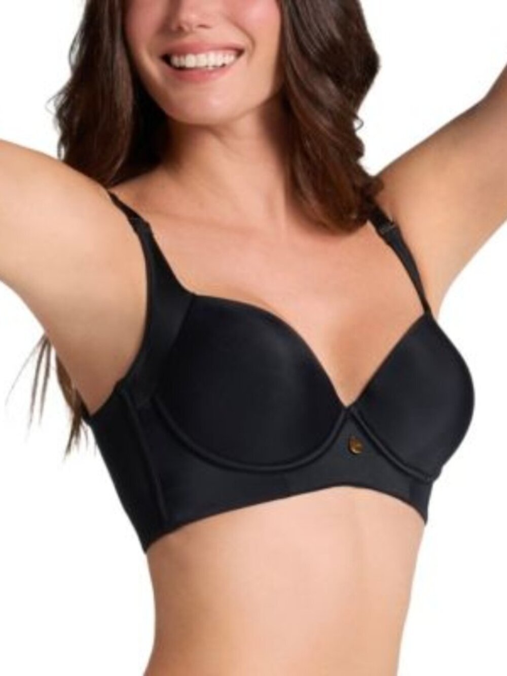 Leonisa Back Smoothing Bra with Soft Full Coverage Cups Black Womens Sz 40D NWT